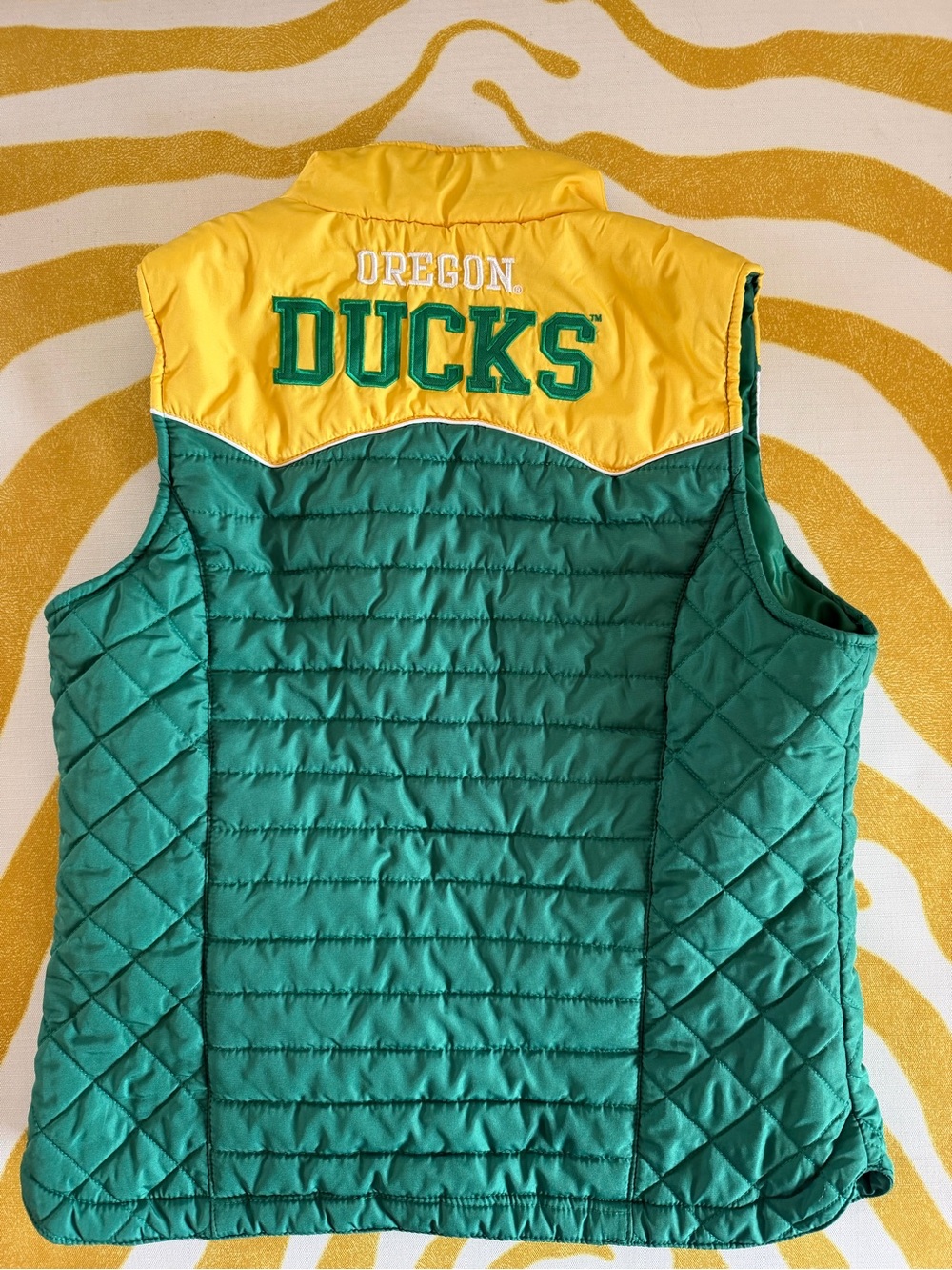 University of Oregon Ducks Green & Yellow Quilted Puffer Vest